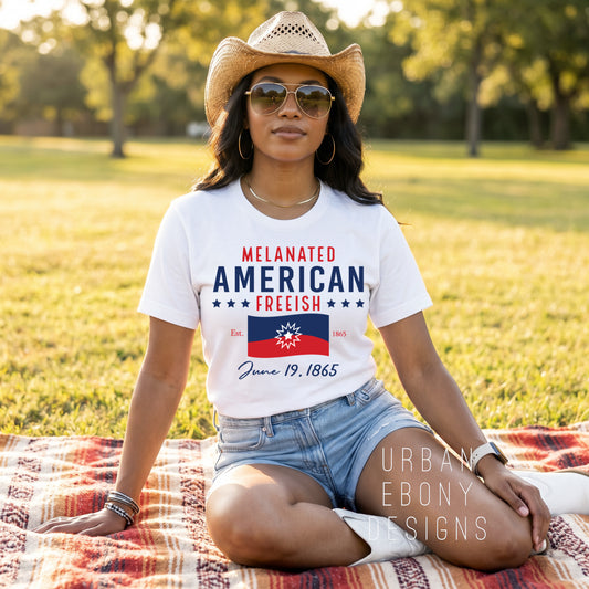 Melanated, American Juneteenth T-shirt