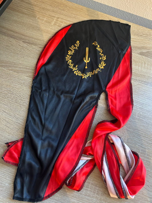Black American heritage durag satin