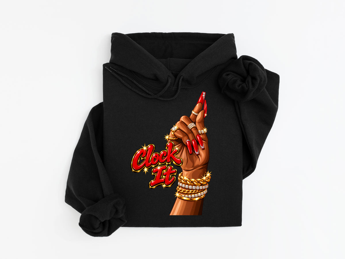 Clock it custom hoodie pre order