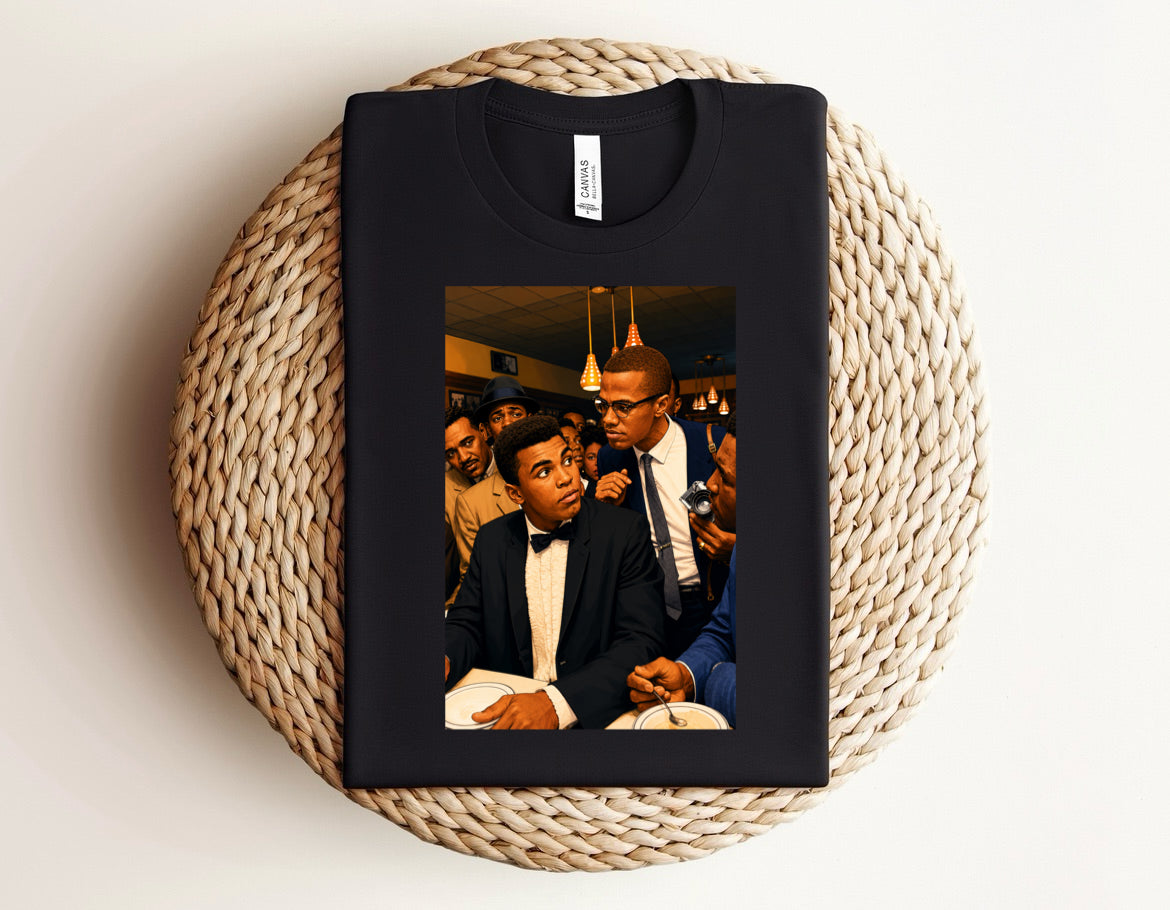 Muhammad Ali and Malcolm X custom T-shirt pre-order