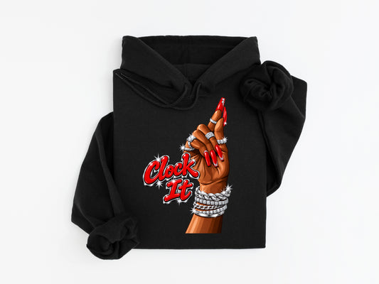 Clock it custom hoodie pre order
