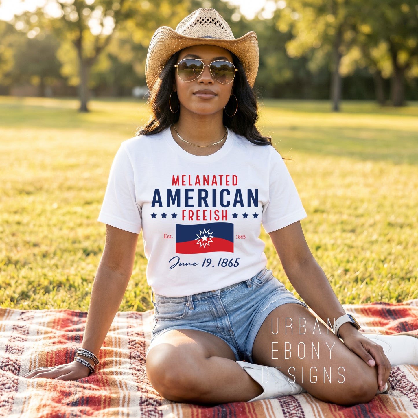Melanated American Juneteenth T-Shirt