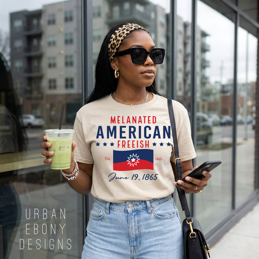 Melanated, American Juneteenth T-shirt